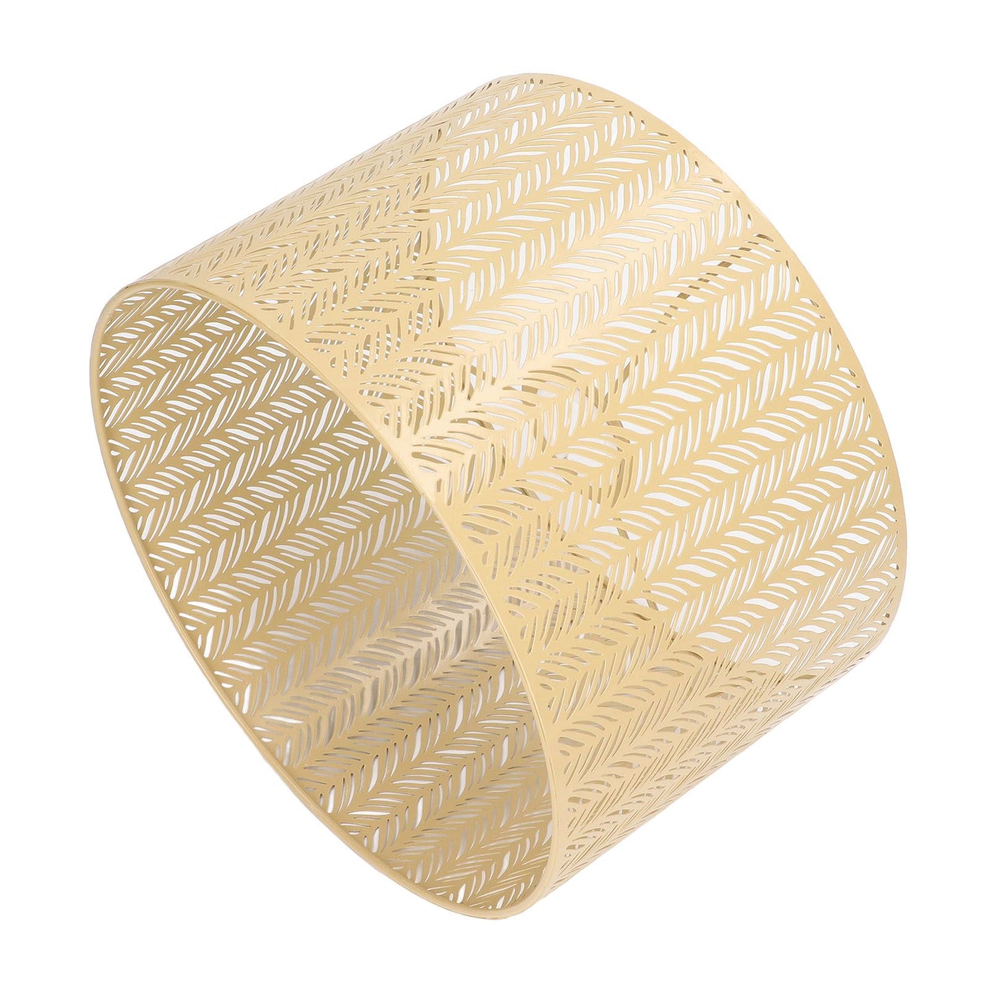 Drum Lamp Shade E27 E14 Clip Fir Leaf Shape Hollow Out Metal Decorative Lampshade Cover for Table Wall Ceiling Lamp Gold