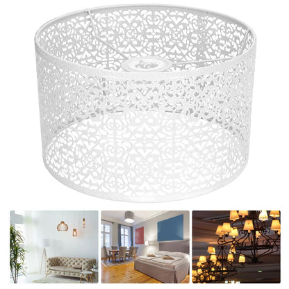 Lamp Shade Hollow Out Metal Lampshade E27 E14 Universal Use Good Heat Dissipation Exquisite Lamp Cover White