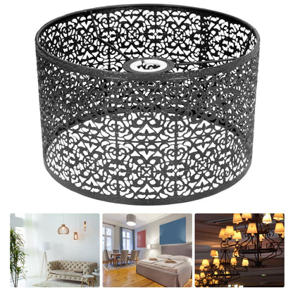 Lamp Shade Hollow Out Metal Lampshade E27 E14 Universal Use Good Heat Dissipation Exquisite Lamp Cover Black