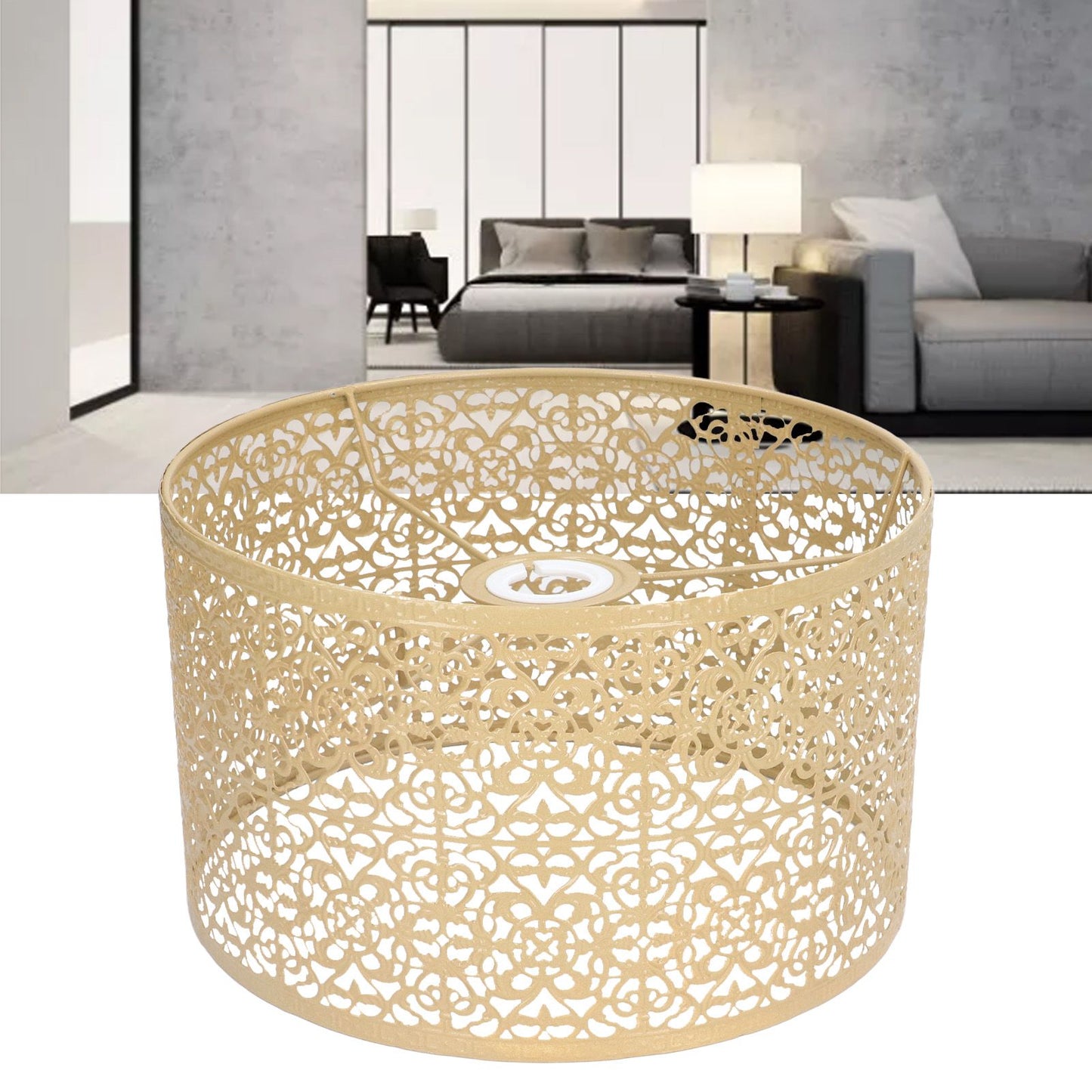 Lamp Shade Hollow Out Metal Lampshade E27 E14 Universal Use Good Heat Dissipation Exquisite Lamp Cover Gold