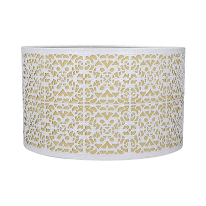 Metal Lampshade Hollow Out Table Light Shade for E27 E14 Caliber Lamp Holder Copper Coin Flower White Yellow Lining