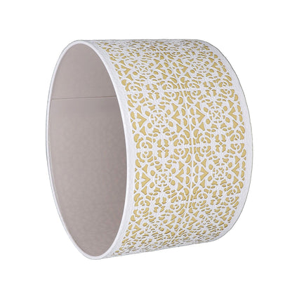 Metal Lampshade Hollow Out Table Light Shade for E27 E14 Caliber Lamp Holder Copper Coin Flower White Yellow Lining
