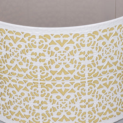 Metal Lampshade Hollow Out Table Light Shade for E27 E14 Caliber Lamp Holder Copper Coin Flower White Yellow Lining