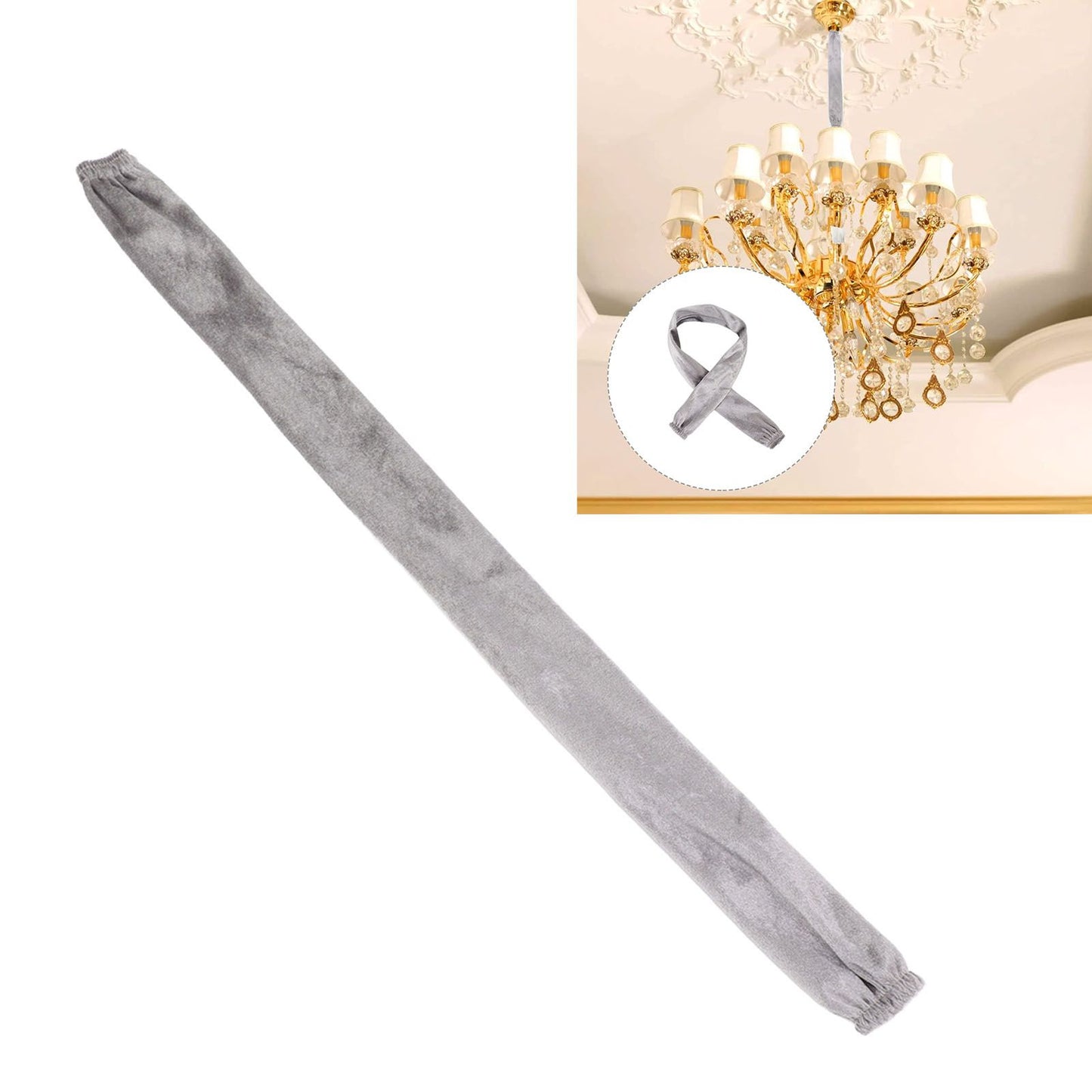 Chain Cover Dustproof Wire Flannelette Cloth 60cm Length 5cm Width with Zipper for Protection Grey