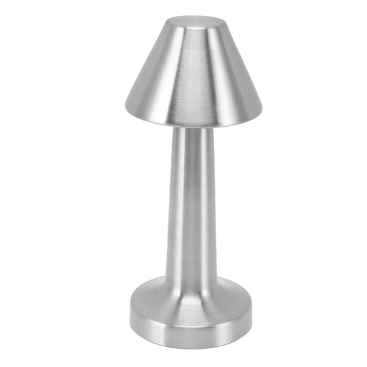 LED Table Lamp 3W 3 Colors Stepless Dimming USB Rechargeable Cordless LED Bedside Light Silver