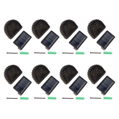 8 Sets Solar Panel Lamp LED Decorative Wall Light for Outdoor Courtyard Terrace Built in Battery