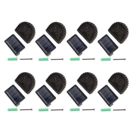 8 Sets Solar Panel Lamp LED Decorative Wall Light for Outdoor Courtyard Terrace Built in Battery