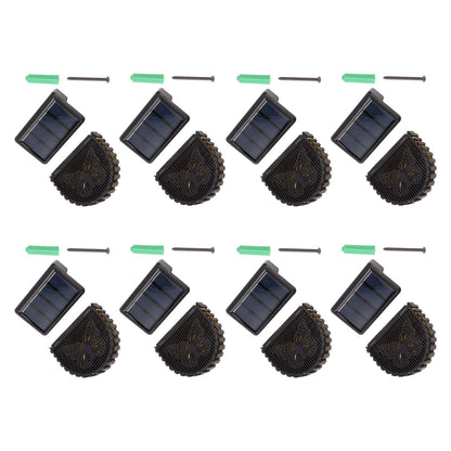 8 Sets Solar Panel Lamp LED Decorative Wall Light for Outdoor Courtyard Terrace Built in Battery