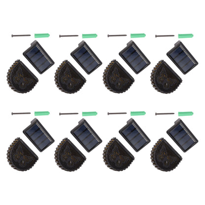 8 Sets Solar Panel Lamp LED Decorative Wall Light for Outdoor Courtyard Terrace Built in Battery