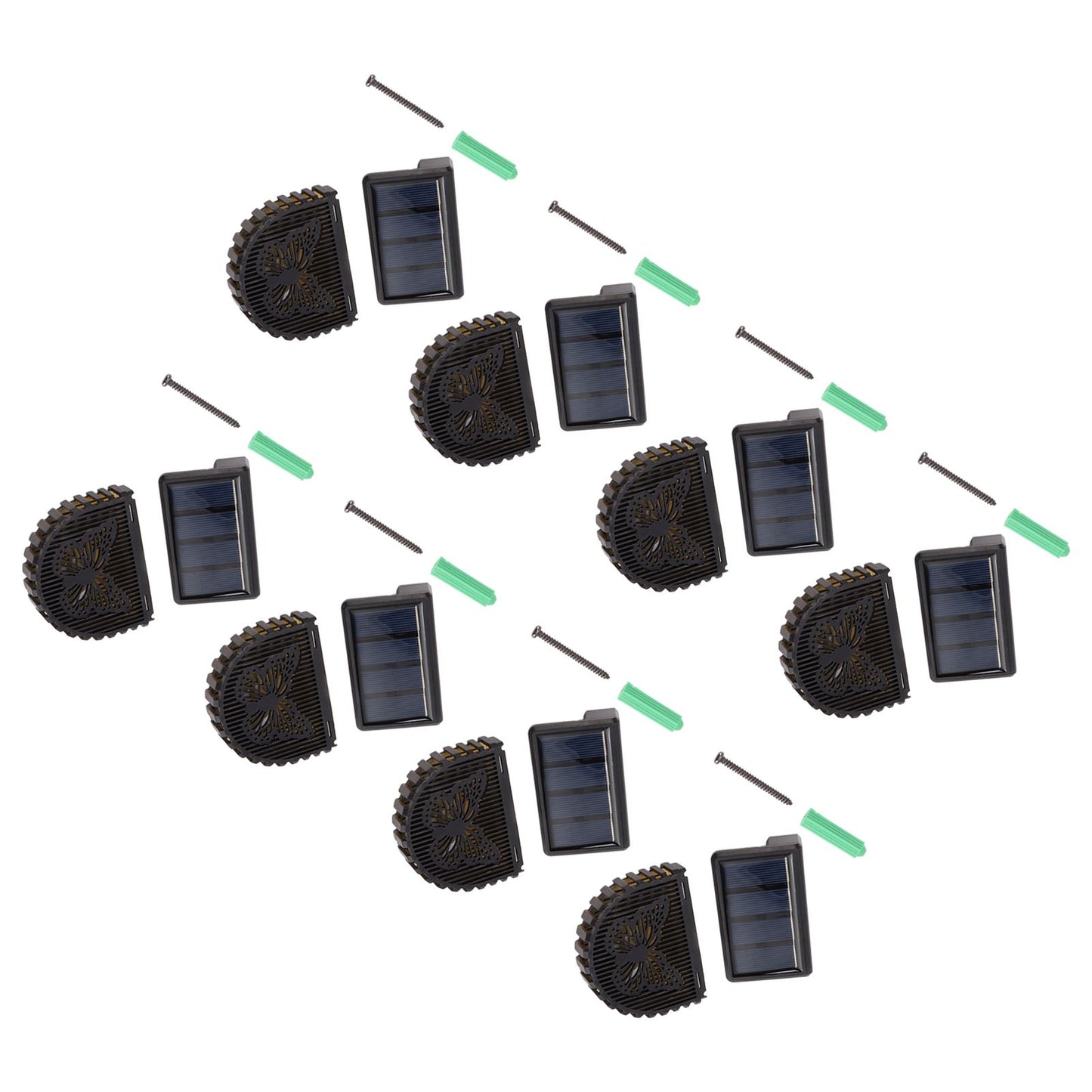 8 Sets Solar Panel Lamp LED Decorative Wall Light for Outdoor Courtyard Terrace Built in Battery
