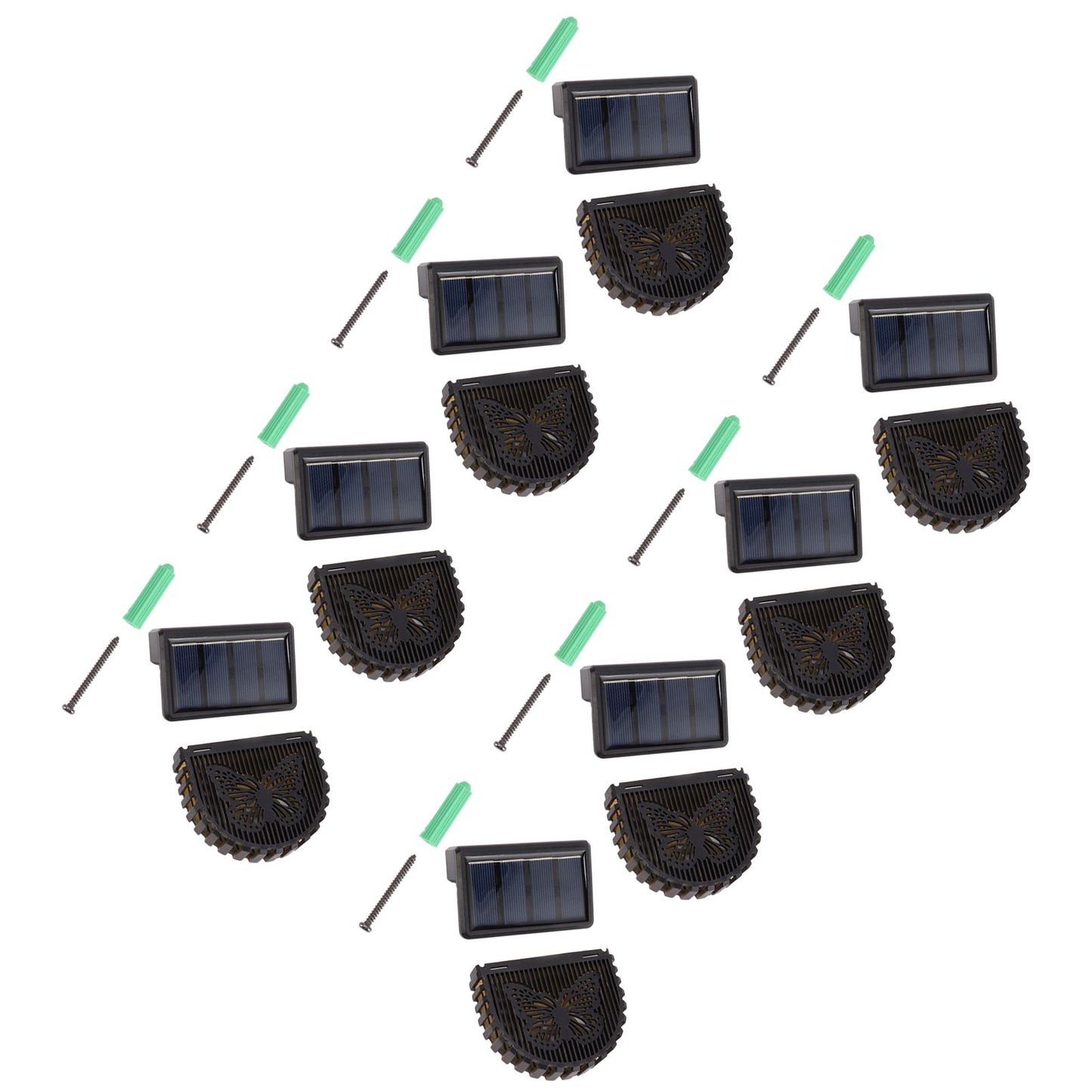8 Sets Solar Panel Lamp LED Decorative Wall Light for Outdoor Courtyard Terrace Built in Battery