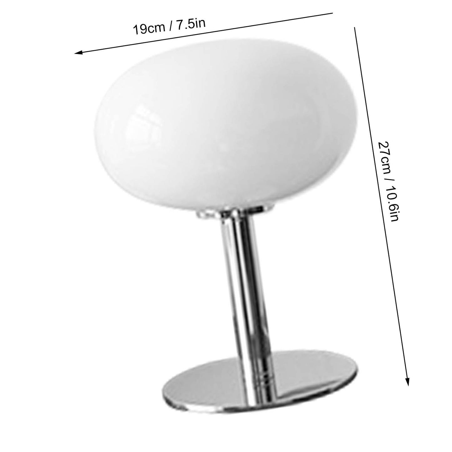 Bedside Table Lamp Iron Base Cute Shape Simple Modern Elegant Nightstand Lamp for Home Button Switch White