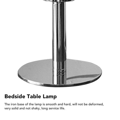 Bedside Table Lamp Iron Base Cute Shape Simple Modern Elegant Nightstand Lamp for Home Button Switch White