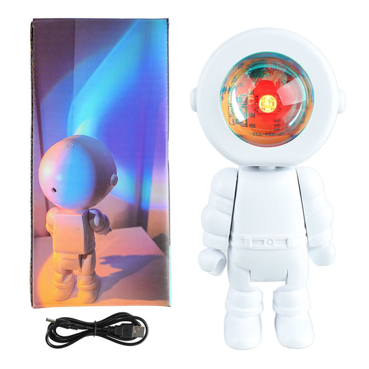 Romantic Astronaut Robot Lamp Astronaut LED Light Projector for Bedroom Live Broadcast Party Room Decor Charging with Touch 7 Color Changing