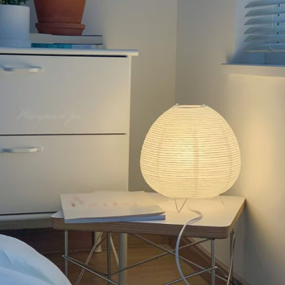 Rice Paper Lantern Lamp Soft Warm Light Home Decoration Modern Standing Bedside Table Lamp for Cafe Bedroom