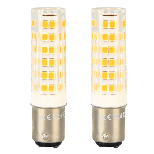 2pcs BA15D Led Bulbs Dimmable 6W Double Contact DC Bayonet Base 540LM 76 LED Warm Light 60W Halogen Bulbs Equivalent 100‑130V