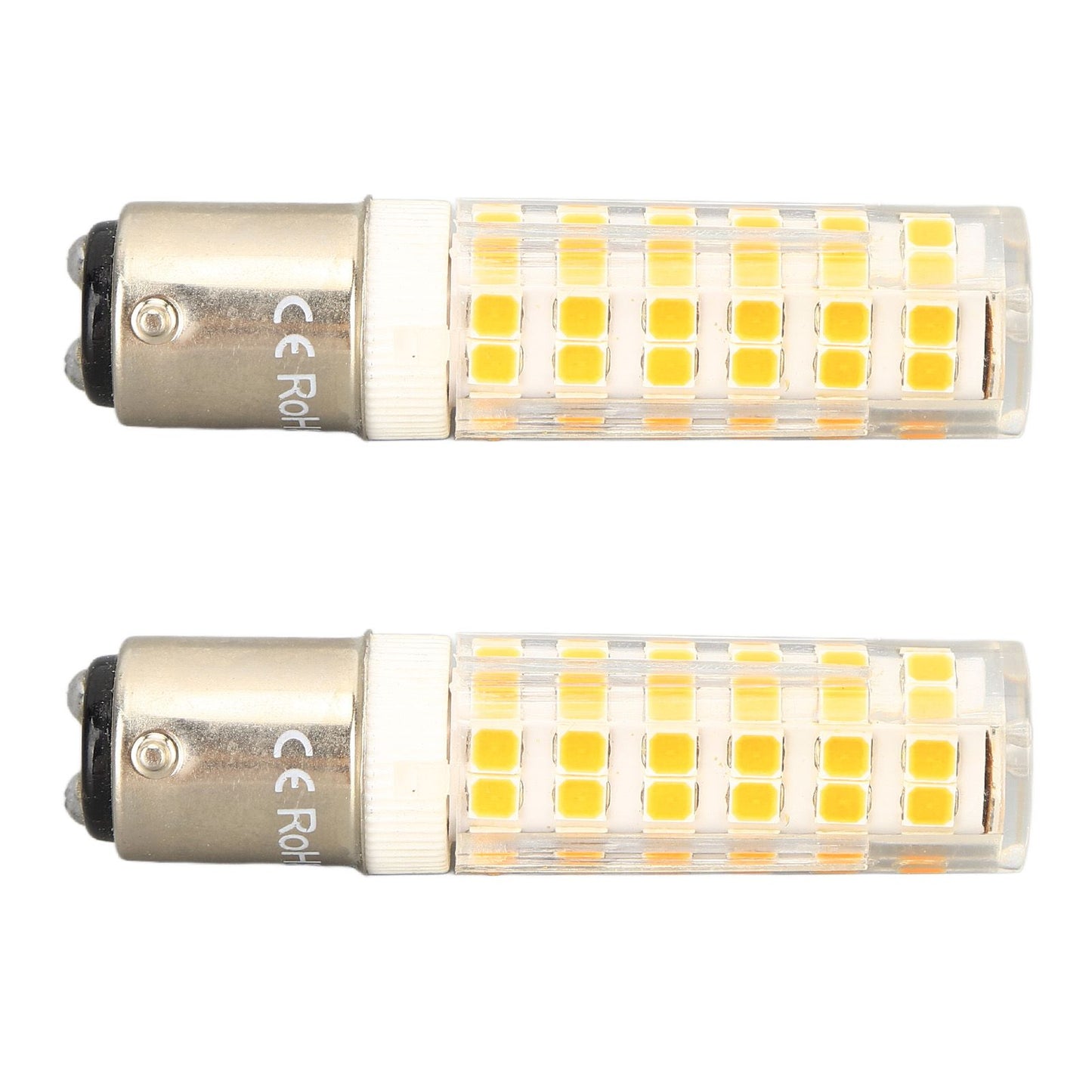 2pcs BA15D Led Bulbs Dimmable 6W Double Contact DC Bayonet Base 540LM 76 LED Warm Light 60W Halogen Bulbs Equivalent 100‑130V