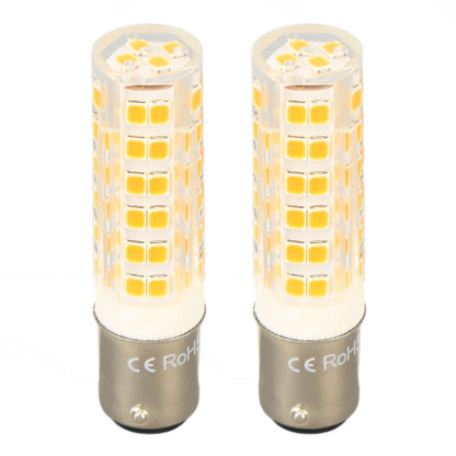 2pcs BA15D Led Bulbs Dimmable 6W Double Contact DC Bayonet Base 540LM 76 LED Warm Light 60W Halogen Bulbs Equivalent 100‑130V