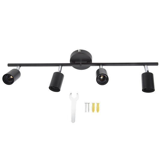 Tracking Lights Ceiling LED 4 60W Adjustable Angle Foldable Matte Black 4 Light Tracking Lighting for Bedroom Hotel 85‑265V