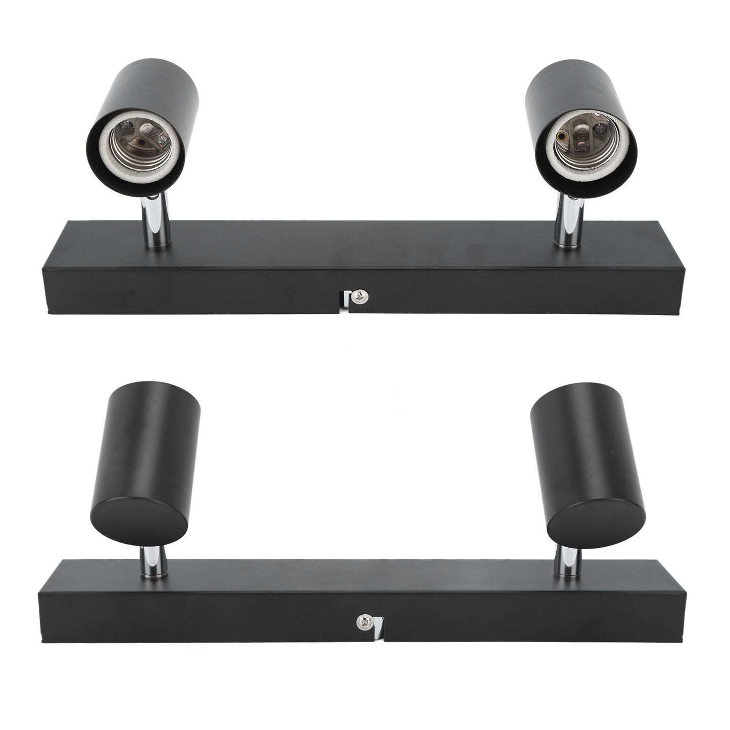 LED Track Light Two Bulb Fixed Rail with Rotating Heads Ceiling Track Light Fixtures for Kitchen Cabinet Hall