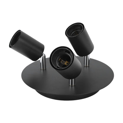 Ceiling Spotlight Holder 3 Head Rotating Lamp Base Ceiling Lamp Holder E27 Track Light Holder for Kitchen Bedroom 85‑265V