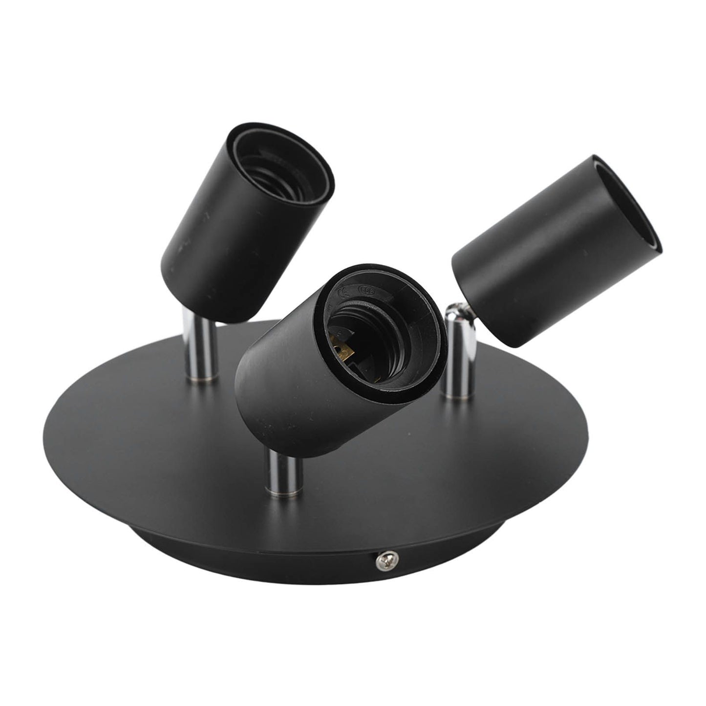 Ceiling Spotlight Holder 3 Head Rotating Lamp Base Ceiling Lamp Holder E27 Track Light Holder for Kitchen Bedroom 85‑265V