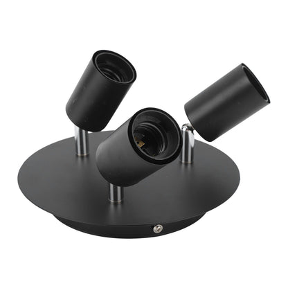 Ceiling Spotlight Holder 3 Head Rotating Lamp Base Ceiling Lamp Holder E27 Track Light Holder for Kitchen Bedroom 85‑265V
