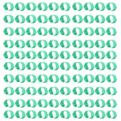 100pcs Chicken Identification Leg Bands Adjustable DIY Clip On Duck Bands for Geese Pigeons Green