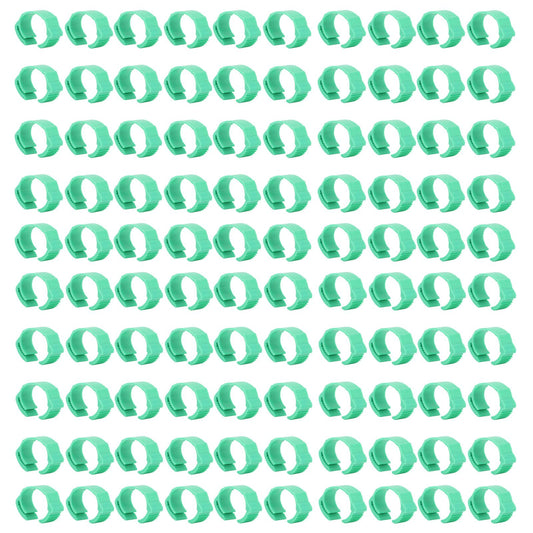 100pcs Chicken Identification Leg Bands Adjustable DIY Clip On Duck Bands for Geese Pigeons Green