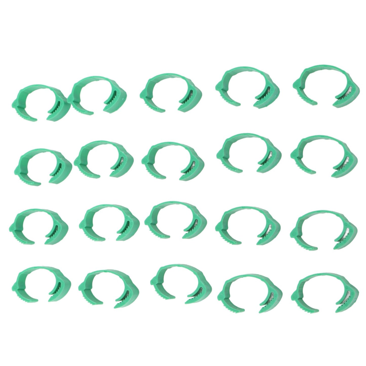 100pcs Chicken Identification Leg Bands Adjustable DIY Clip On Duck Bands for Geese Pigeons Green