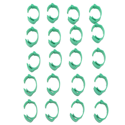 100pcs Chicken Identification Leg Bands Adjustable DIY Clip On Duck Bands for Geese Pigeons Green
