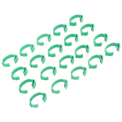 100pcs Chicken Identification Leg Bands Adjustable DIY Clip On Duck Bands for Geese Pigeons Green