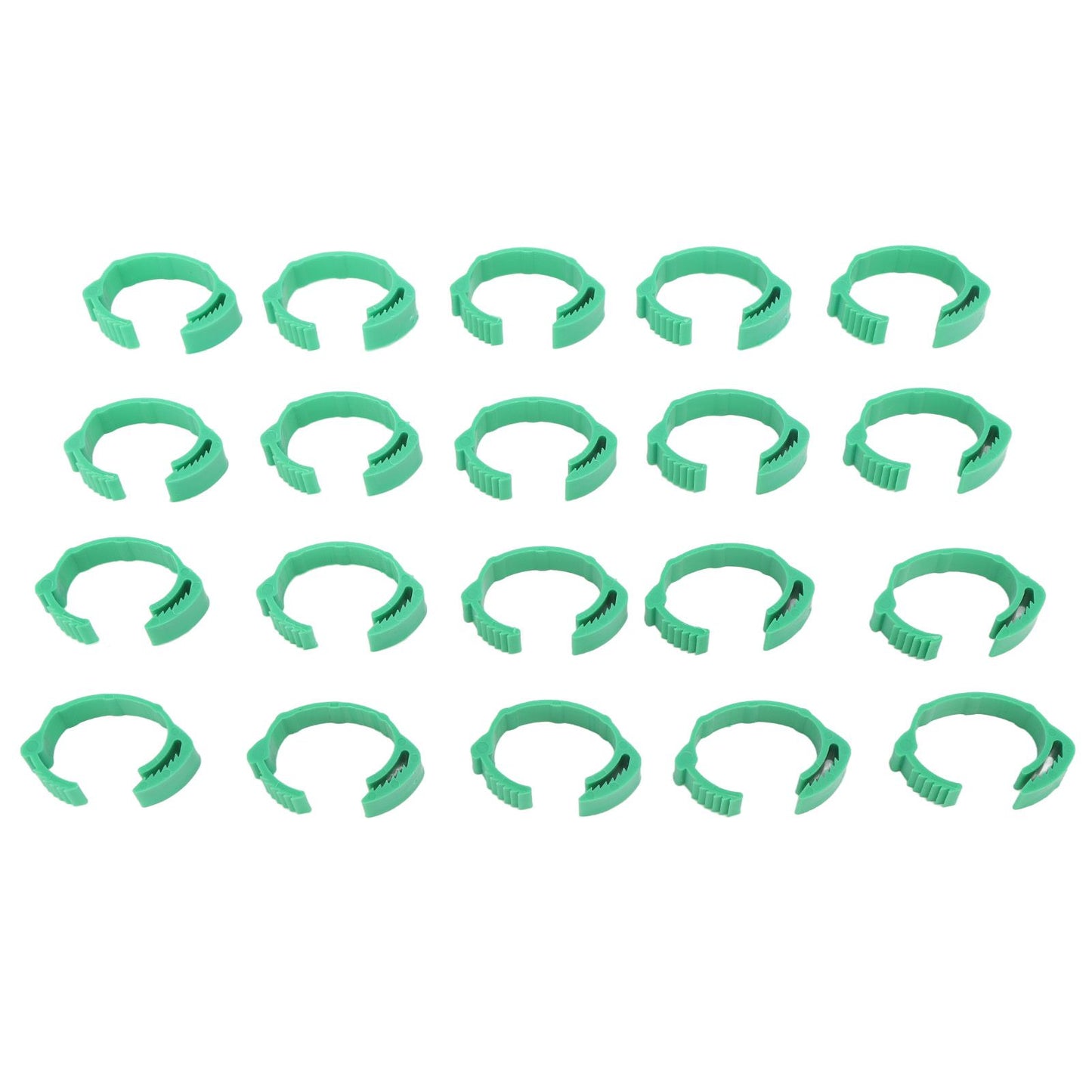 100pcs Chicken Identification Leg Bands Adjustable DIY Clip On Duck Bands for Geese Pigeons Green