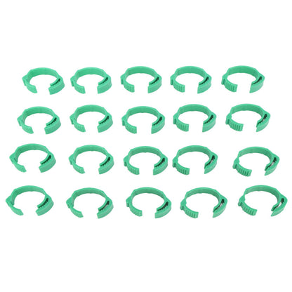 100pcs Chicken Identification Leg Bands Adjustable DIY Clip On Duck Bands for Geese Pigeons Green