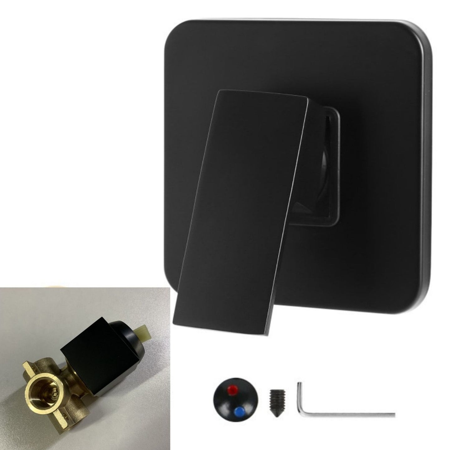 Shower Valves Wall Mount Copper Faucet Shower Rough In Valve Bathroom Trim Kit Single Handle Tub Shower Valve Mixer Black