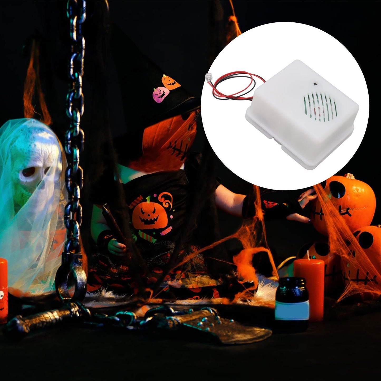 Halloween Sound Player Horror Tricky Scary Sound Loudspeaker Screaming Speaker for Indoor Outdoor Party Decoration