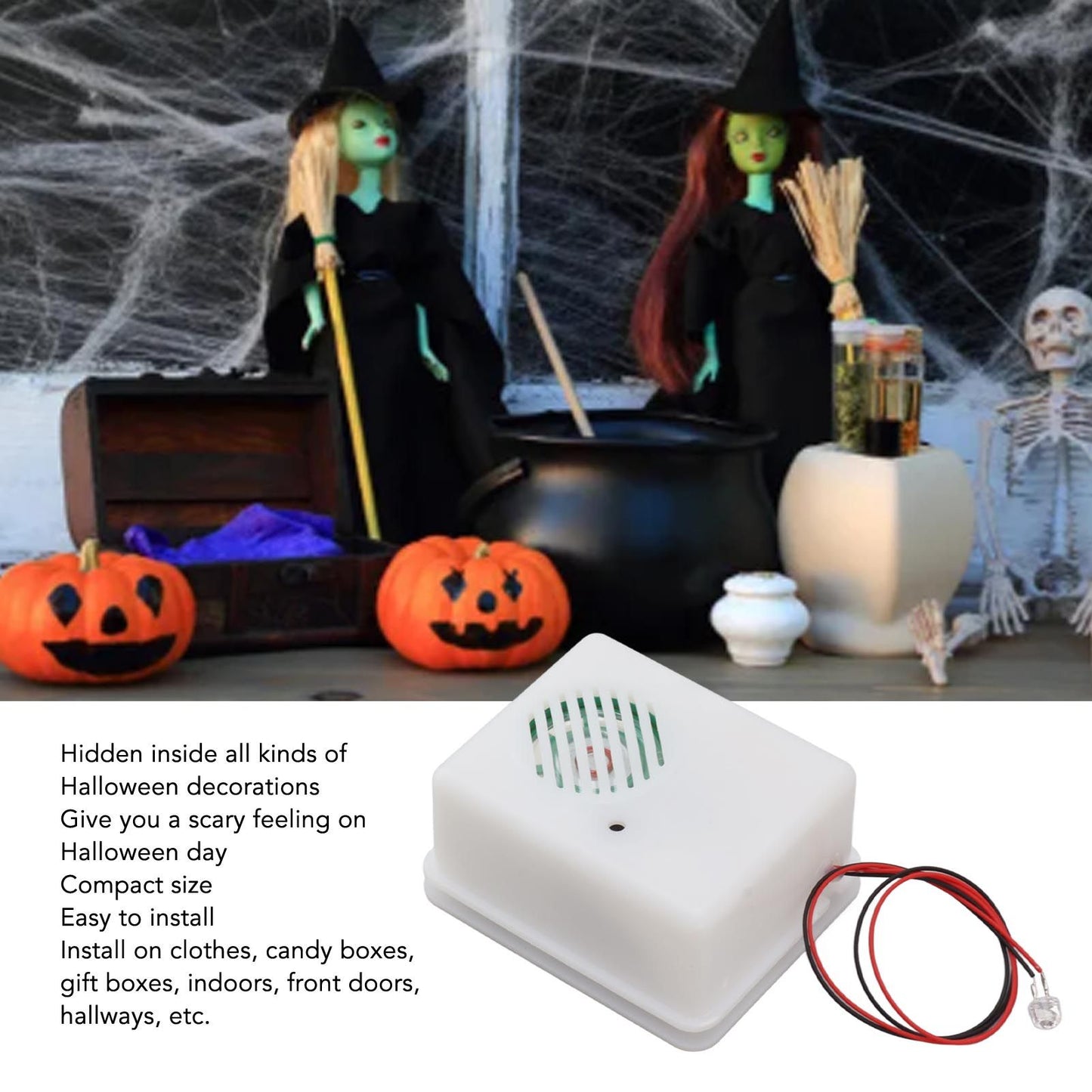 Halloween Sound Player Horror Tricky Scary Sound Loudspeaker Screaming Speaker for Indoor Outdoor Party Decoration