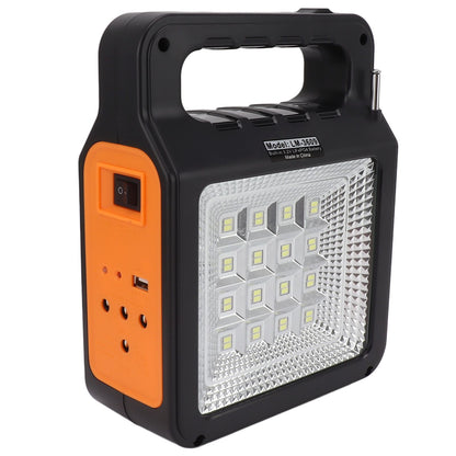 Solar Power Bank 6000mAh Bright Headlight Panel Light 3 Bulbs Portable Handle Solar Generator for Camping Travel