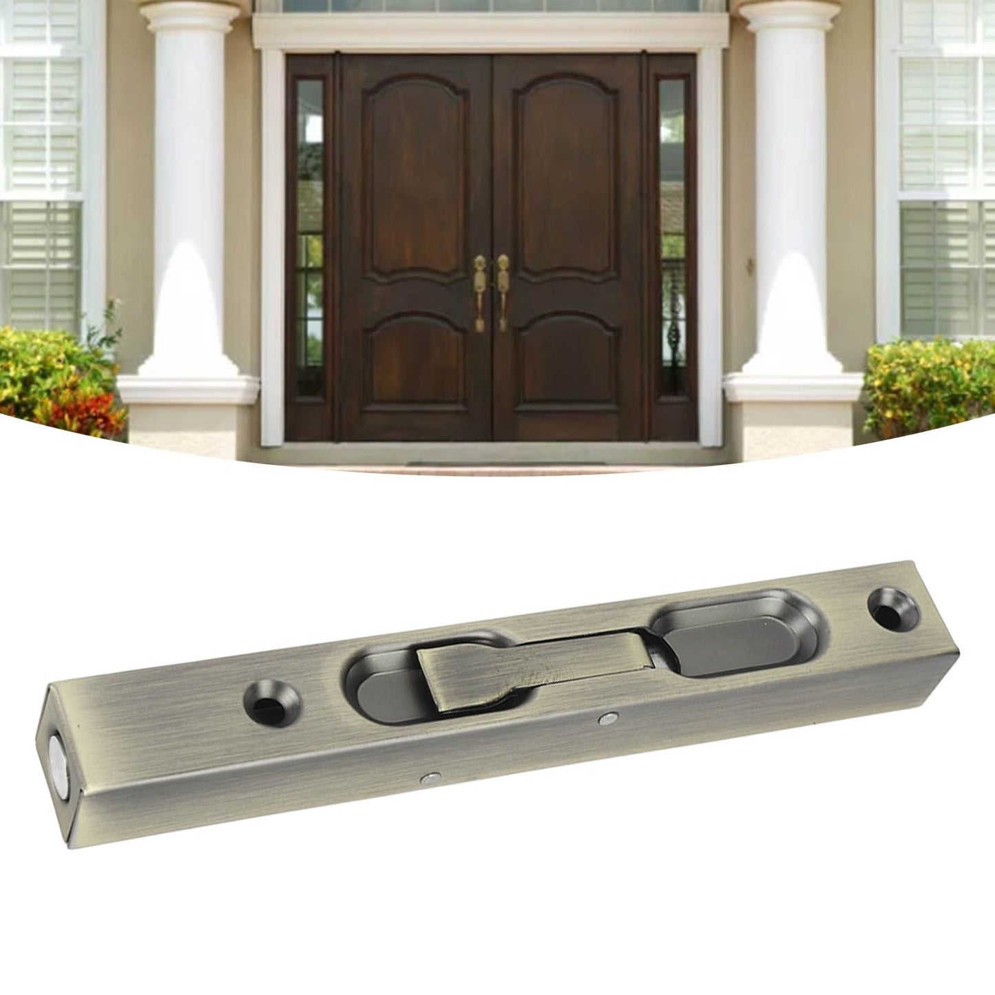 Slide Latch Slide Lock Thicken Aluminium Alloy Hidden Tube Easy Operation Slide Security Latch for Door Gate Security Cyan