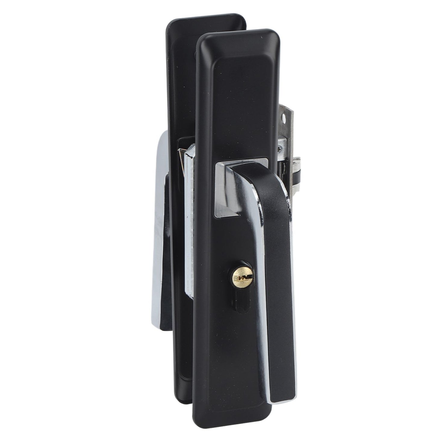 Privacy Bathroom Lever Lock Set Low Noise Door Lever Lockset Bedroom Door Handle Security Door Lever with Lock Black