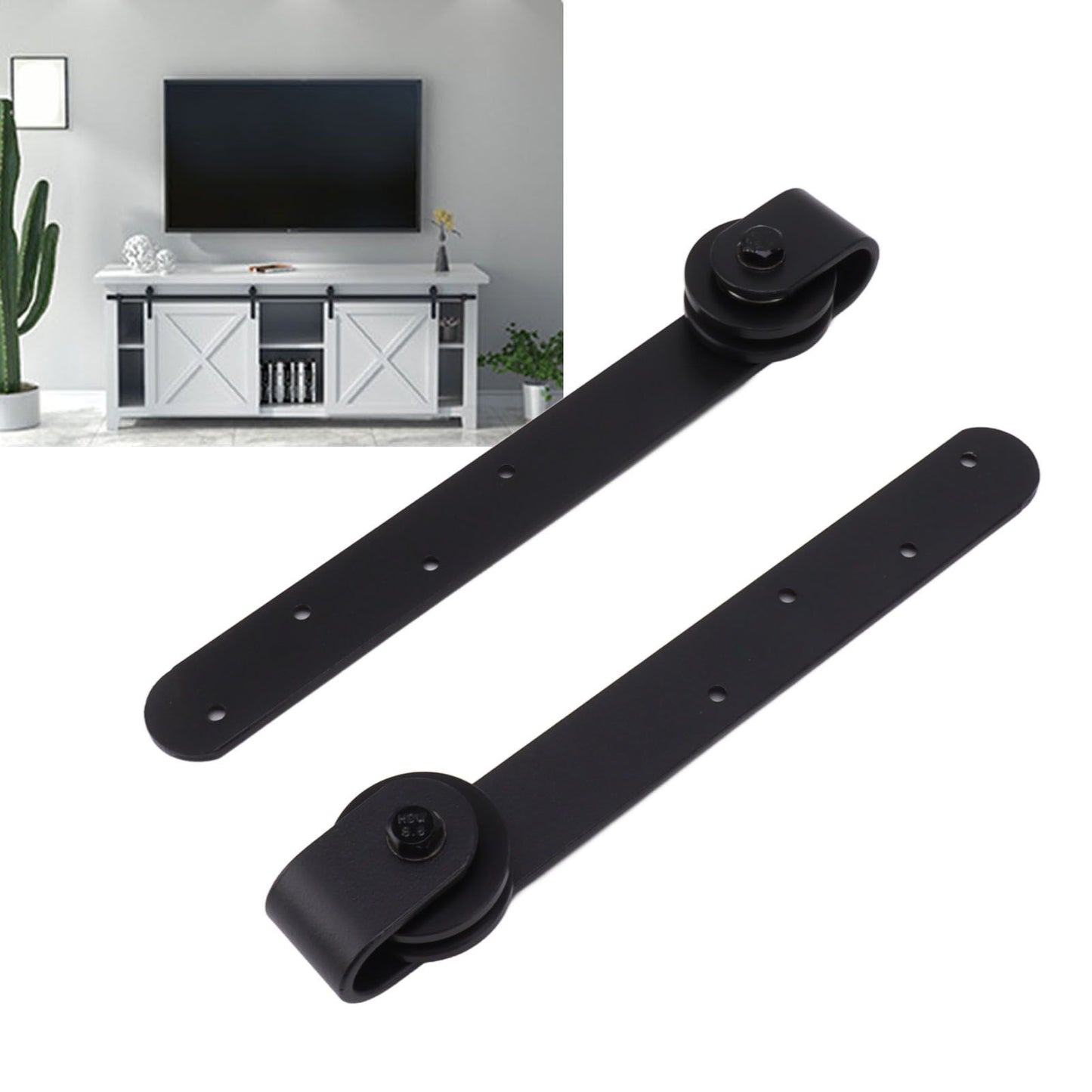 Barn Door Hardware Kit Mini Quiet Slide Easy to Install Carbon Steel Sliding Door Pulley Track Kit for Door Closet