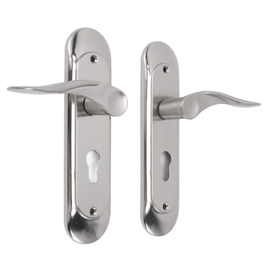 Door Interior Lever Passage Handle with Lock Easy Install Stainless Steel Door Handle for Bedroom Bathroom Closet Home