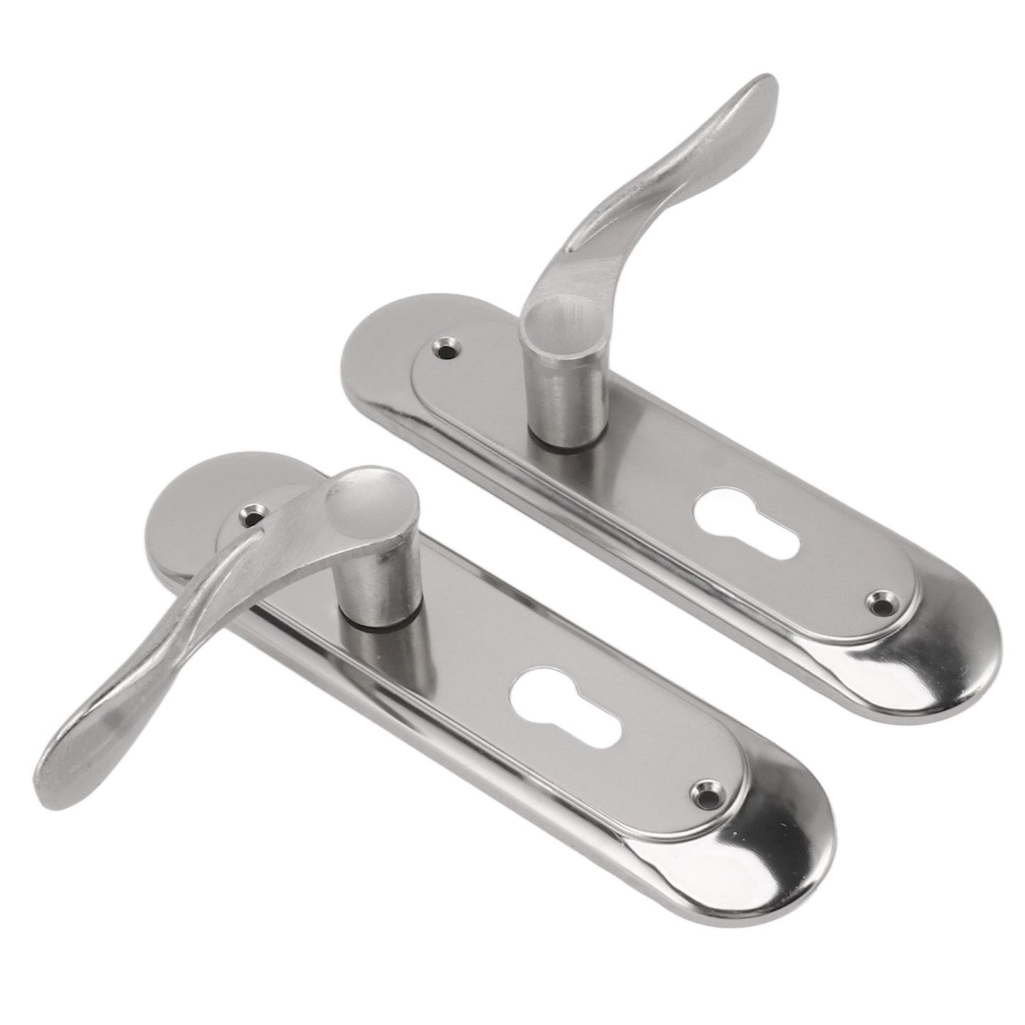 Door Interior Lever Passage Handle with Lock Easy Install Stainless Steel Door Handle for Bedroom Bathroom Closet Home