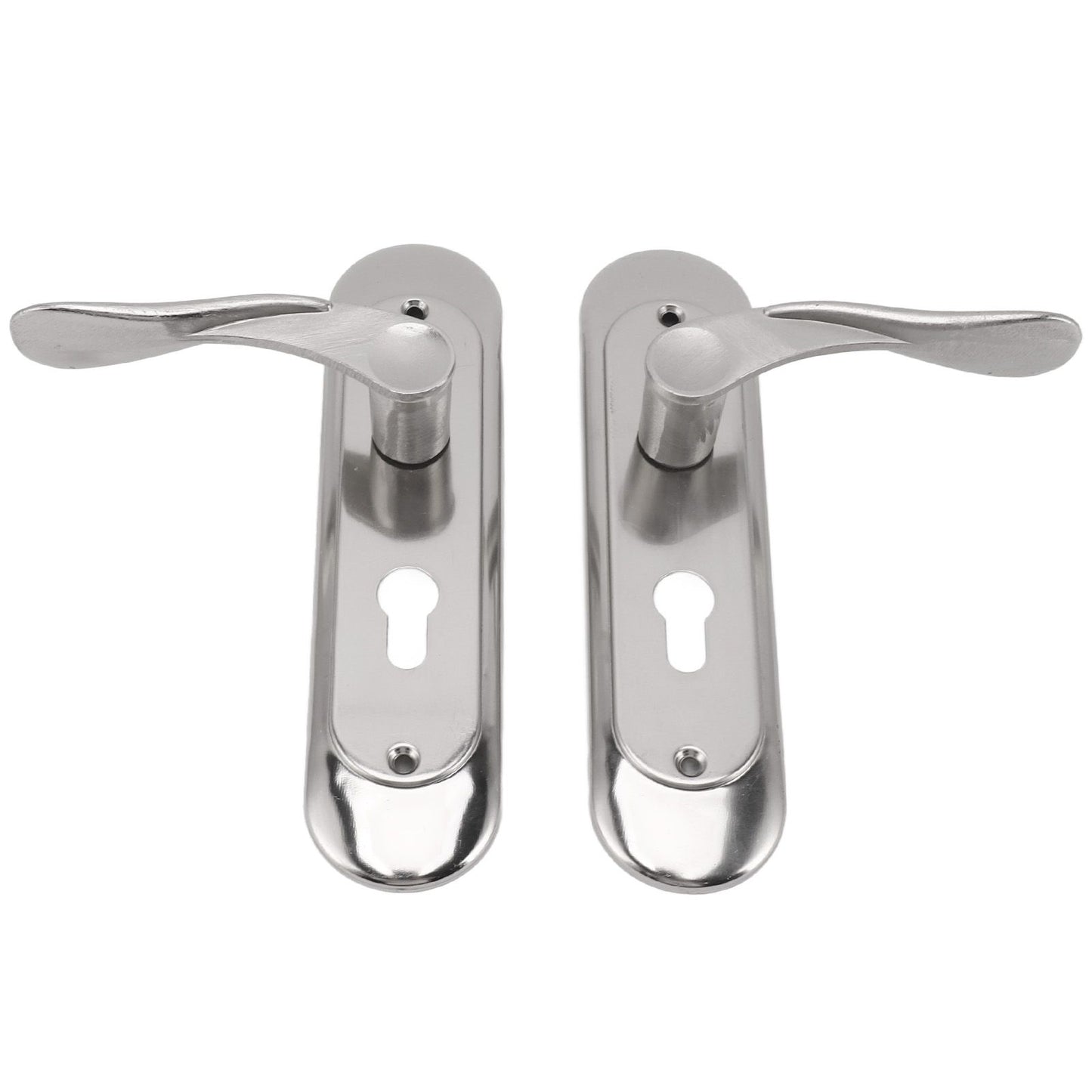 Door Interior Lever Passage Handle with Lock Easy Install Stainless Steel Door Handle for Bedroom Bathroom Closet Home