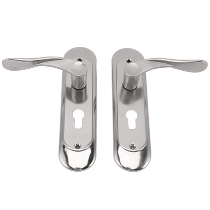 Door Interior Lever Passage Handle with Lock Easy Install Stainless Steel Door Handle for Bedroom Bathroom Closet Home