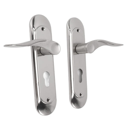 Door Interior Lever Passage Handle with Lock Easy Install Stainless Steel Door Handle for Bedroom Bathroom Closet Home