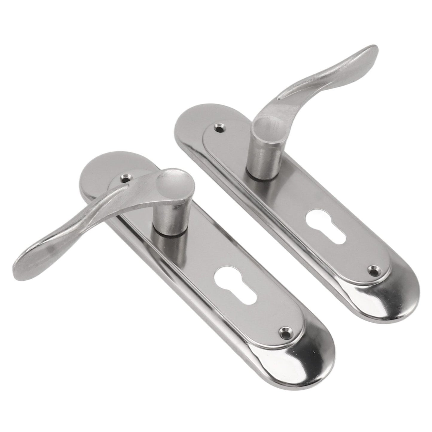 Door Interior Lever Passage Handle with Lock Easy Install Stainless Steel Door Handle for Bedroom Bathroom Closet Home