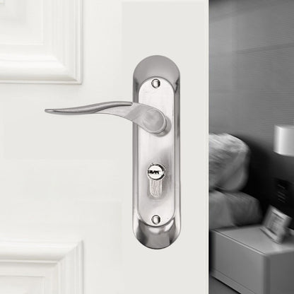 Door Interior Lever Passage Handle with Lock Easy Install Stainless Steel Door Handle for Bedroom Bathroom Closet Home