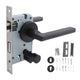 House Door Handle Lock Aluminum Black Antioxidant Coating Shock Resistance Door Lever for Bedroom Home Room