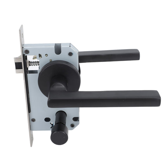 House Door Handle Lock Aluminum Black Antioxidant Coating Shock Resistance Door Lever for Bedroom Home Room